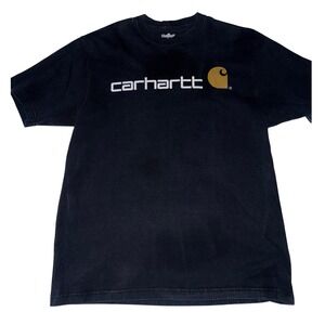 Carhartt Mens Graphic Logo T-Shirt Black Short Sleeve Crewneck Cotton Large